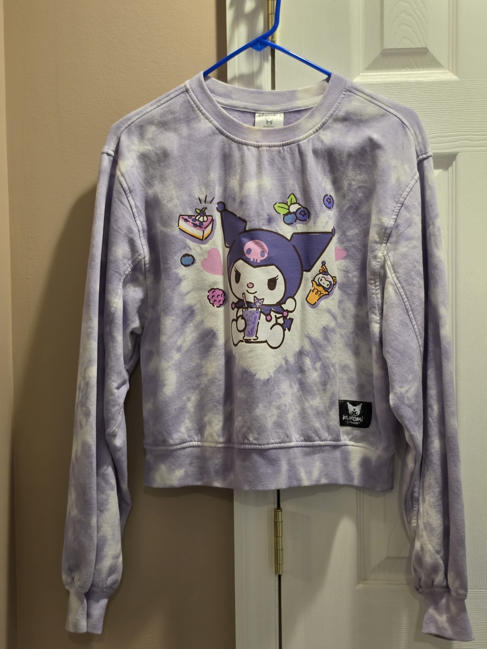 Sanrio Kuromi Lavender Pullover with Black Logo Patch